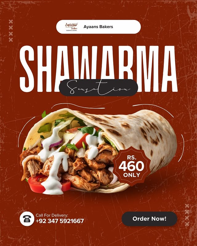 Shawarma at Ayaans Bakers in Rawalpindi