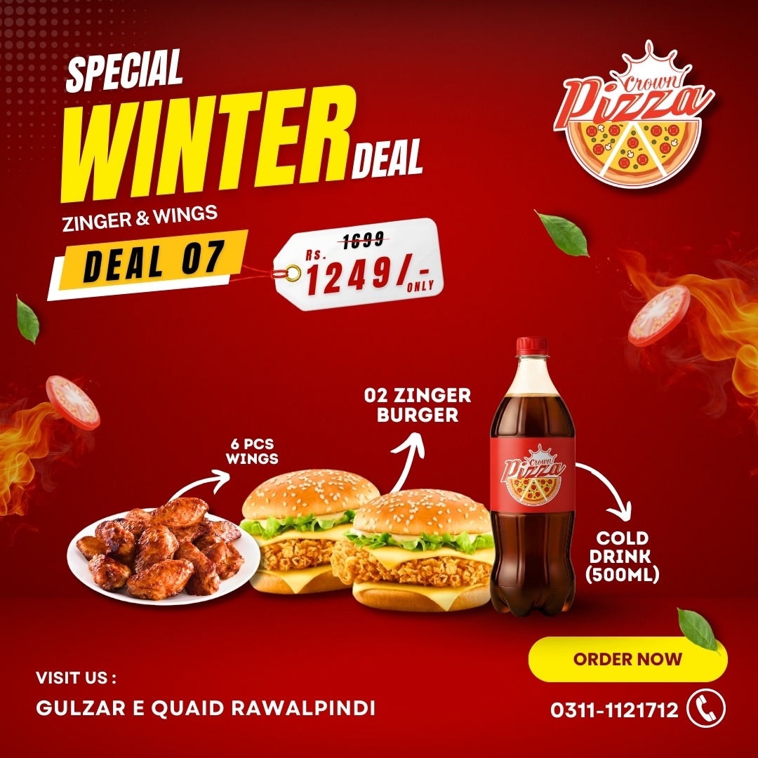 Special Winter Deal – Zinger & Wings Combo in Rawalpindi | Deal 07 at The Crown Pizza in Rawalpindi