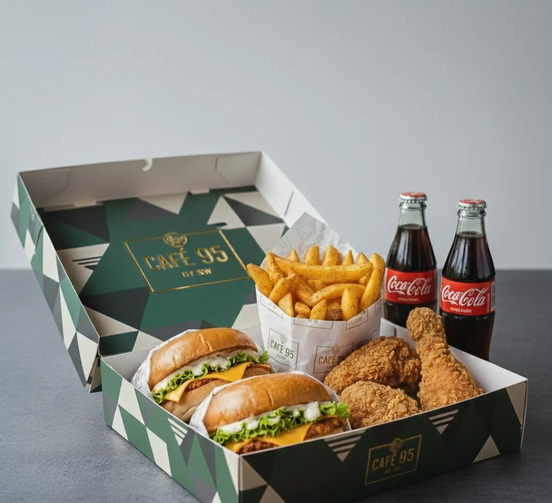 Crispy Duo Box Combo – 2 Zinger Burgers, 2 Crispy Chicken & Drinks for Rs. 1,450
