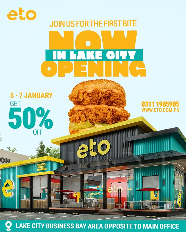 ETO Grand Opening Deal – Enjoy 50% OFF from 5th to 7th January in Lake City