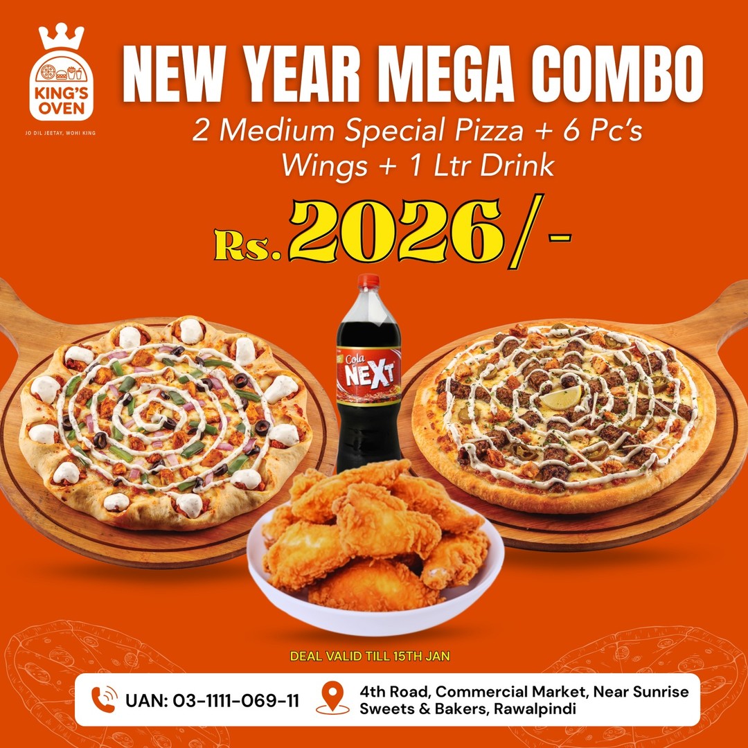 New Year Mega Combo Deal – Crown Crust & Behari Kabab Pizza Combo for Rs. 2,026
