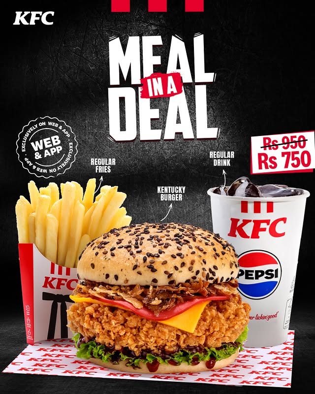 Meal in a Deal – Kentucky Burger, Fries & Drink for Rs. 750