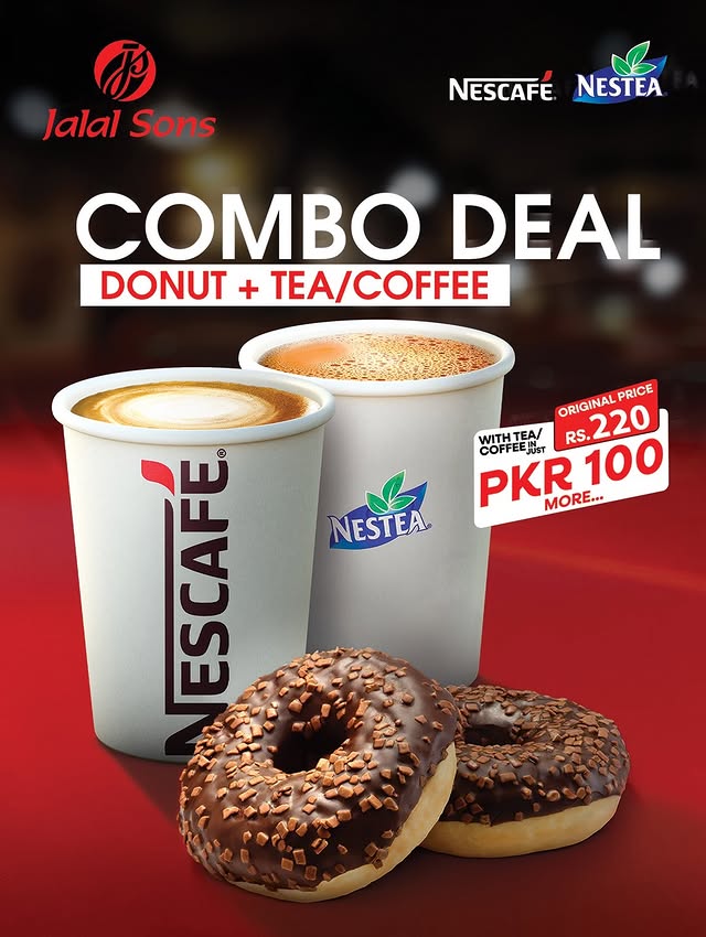 Jalal Sons Combo Deal – Donut + Tea or Coffee for Rs. 320