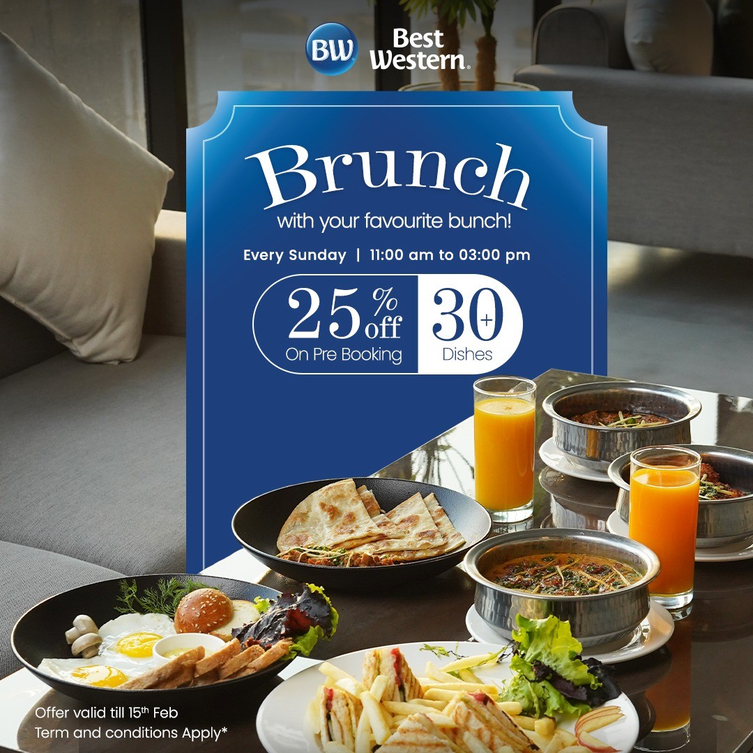 Sunday Brunch at Best Western – 25% OFF on 30+ Dishes (Till 15 Feb)