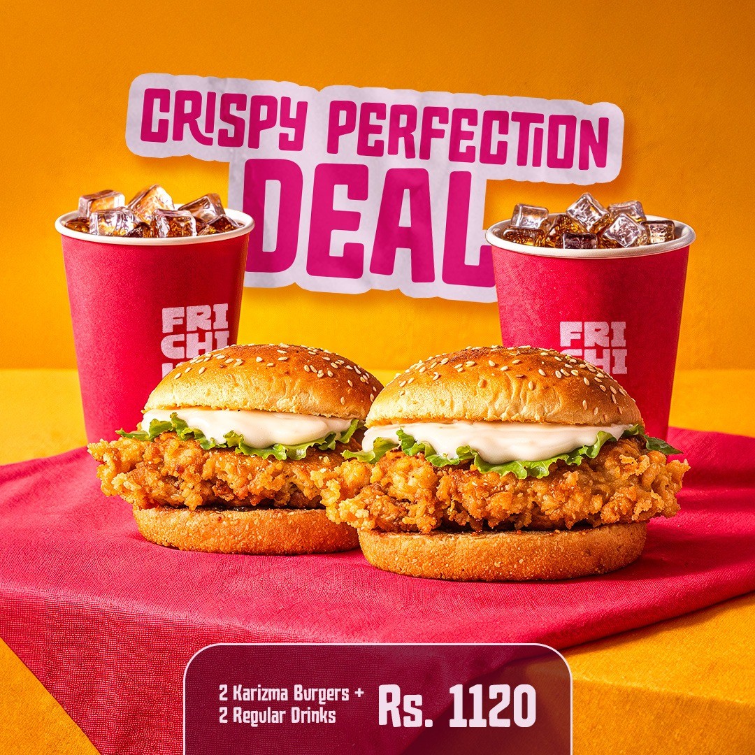 Crispy Perfection Deal – 2 Karizma Burgers with 2 Chilled Drinks 🍔🥤