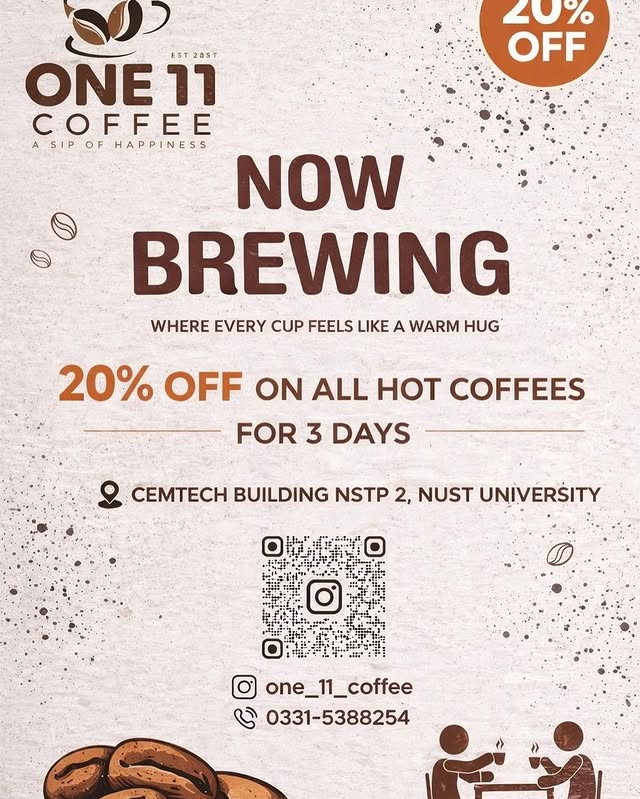 Now Brewing: 20% OFF on Hot Coffees at NUST NSTP ☕🔥