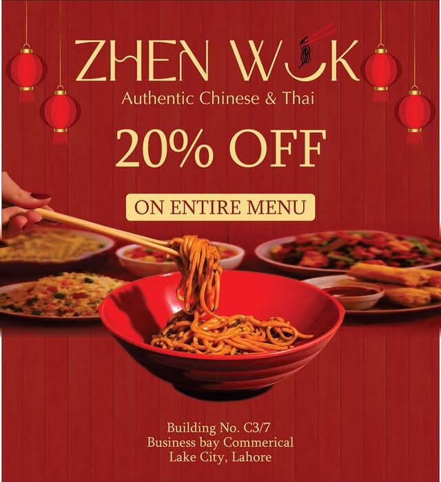 Enjoy 20% OFF Authentic Chinese & Thai Cuisine at ZhenWok 🍜🔥