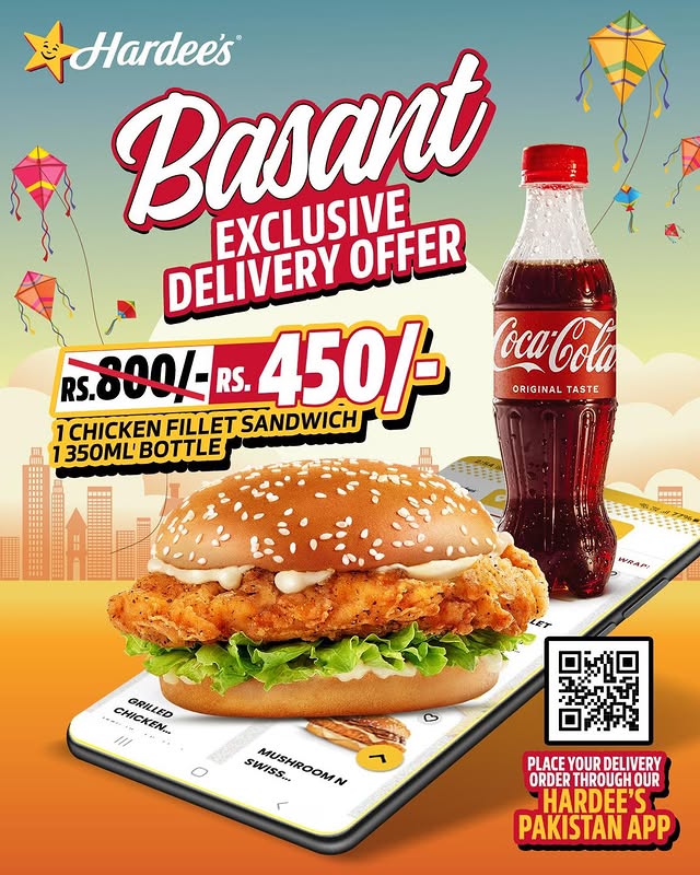 Basant Special Delivery from Hardee’s Pakistan – Order & Celebrate in Style 🪁🍔