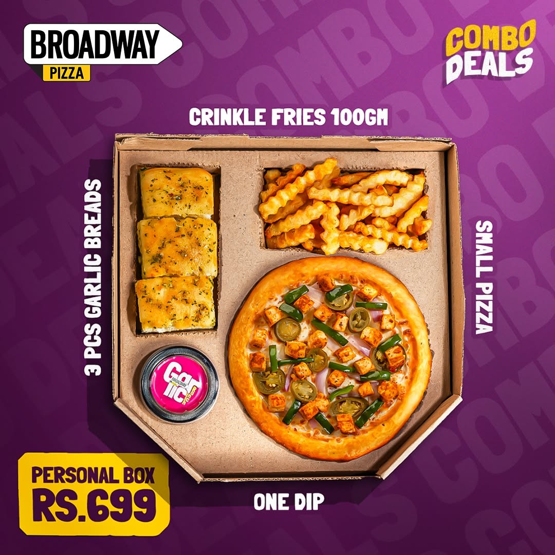 Broadway Pizza Personal Box Deal – Complete Meal for Rs. 699 🍕🧀