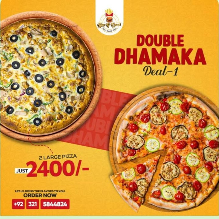 Double Dhamaka Pizza Deals – More Pizza, More Value 🍕🔥 at Bun N Crust in Islamabad
