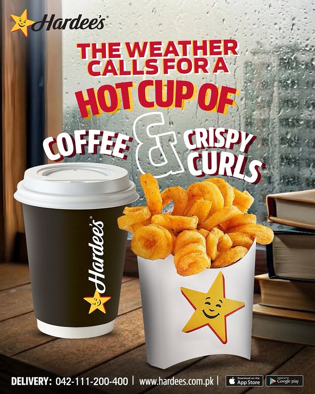 Rainy Weather Cravings at Hardee’s – Hot Coffee & Crispy Curly Fries ☕🍟 at Hardee\'s Pakistan in Islamabad , Rawalpindi